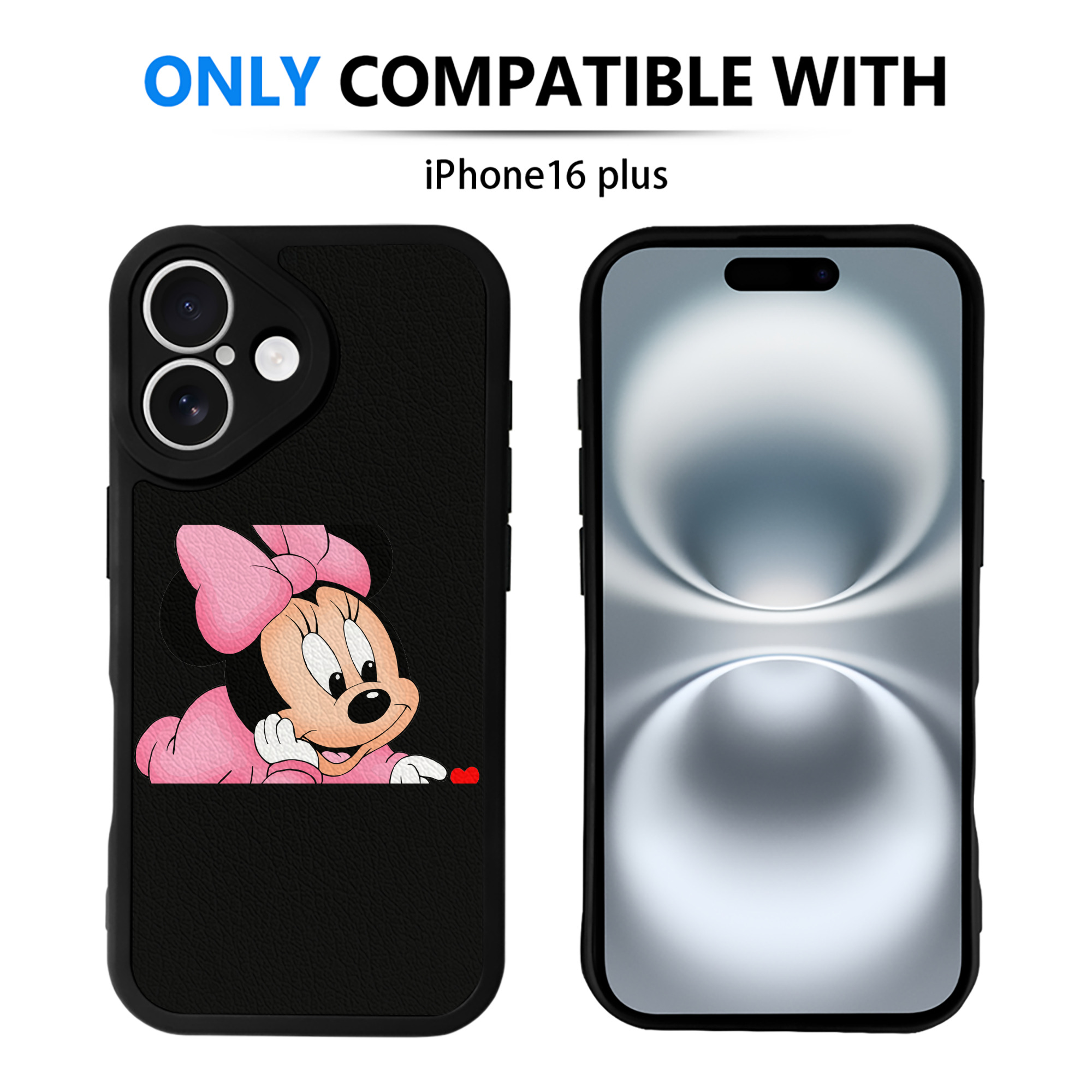 （画像用） ミッキーマウス Mickey Mouse 【iPhone 16シリーズ対応】シリコンスマホケース（レザー調） 材質：シリコン